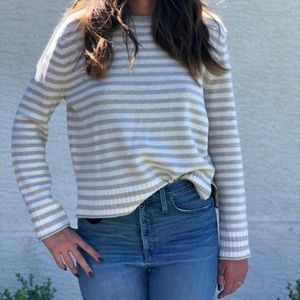 JENNI KAYNE Everyday Sweater Oatmeal/Ivory Stripe